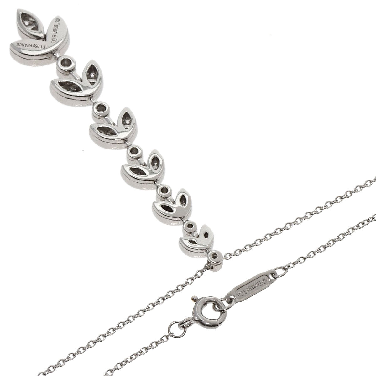 TIFFANY&Co. Leaf 6-row Diamond Necklace Platinum PT950 Ladies [Used]