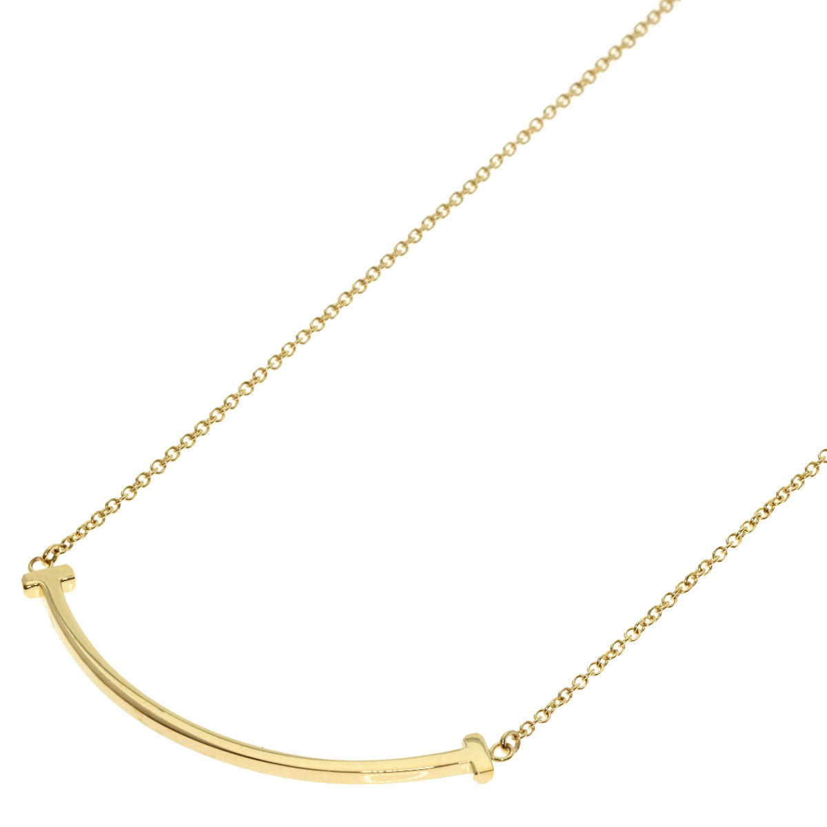 TIFFANY&Co.   Necklace T smile small K18 Yellow Gold Ladies