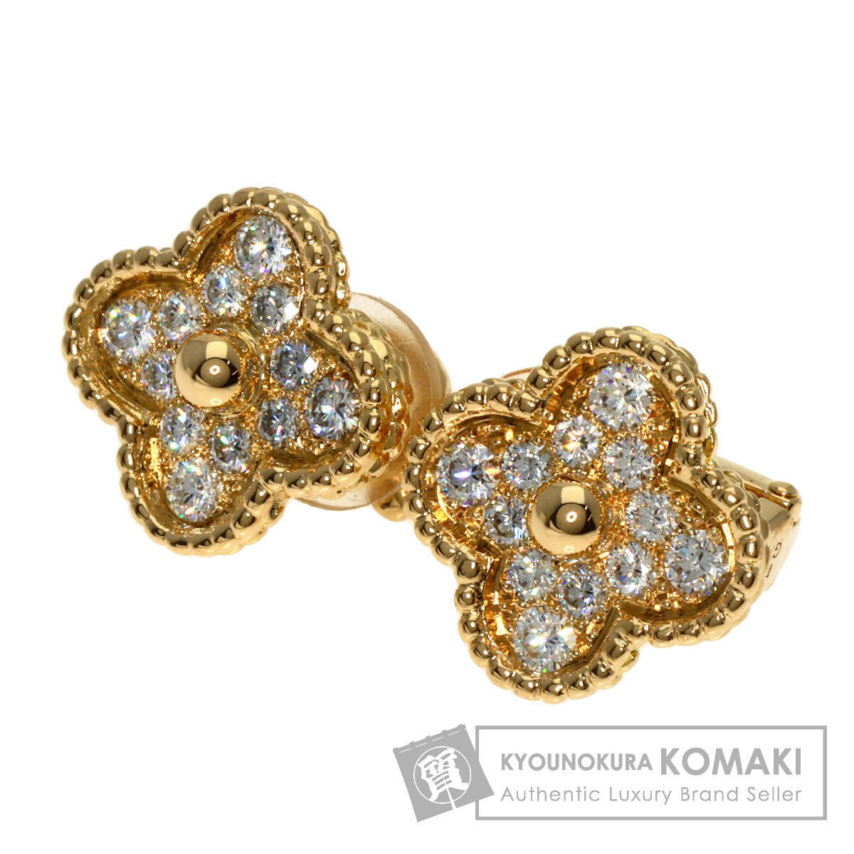 Van Cleef & Arpels Vintage Alhambra Diamond 2WAY earrings Earring K18 Yellow Gold Ladies [Used]