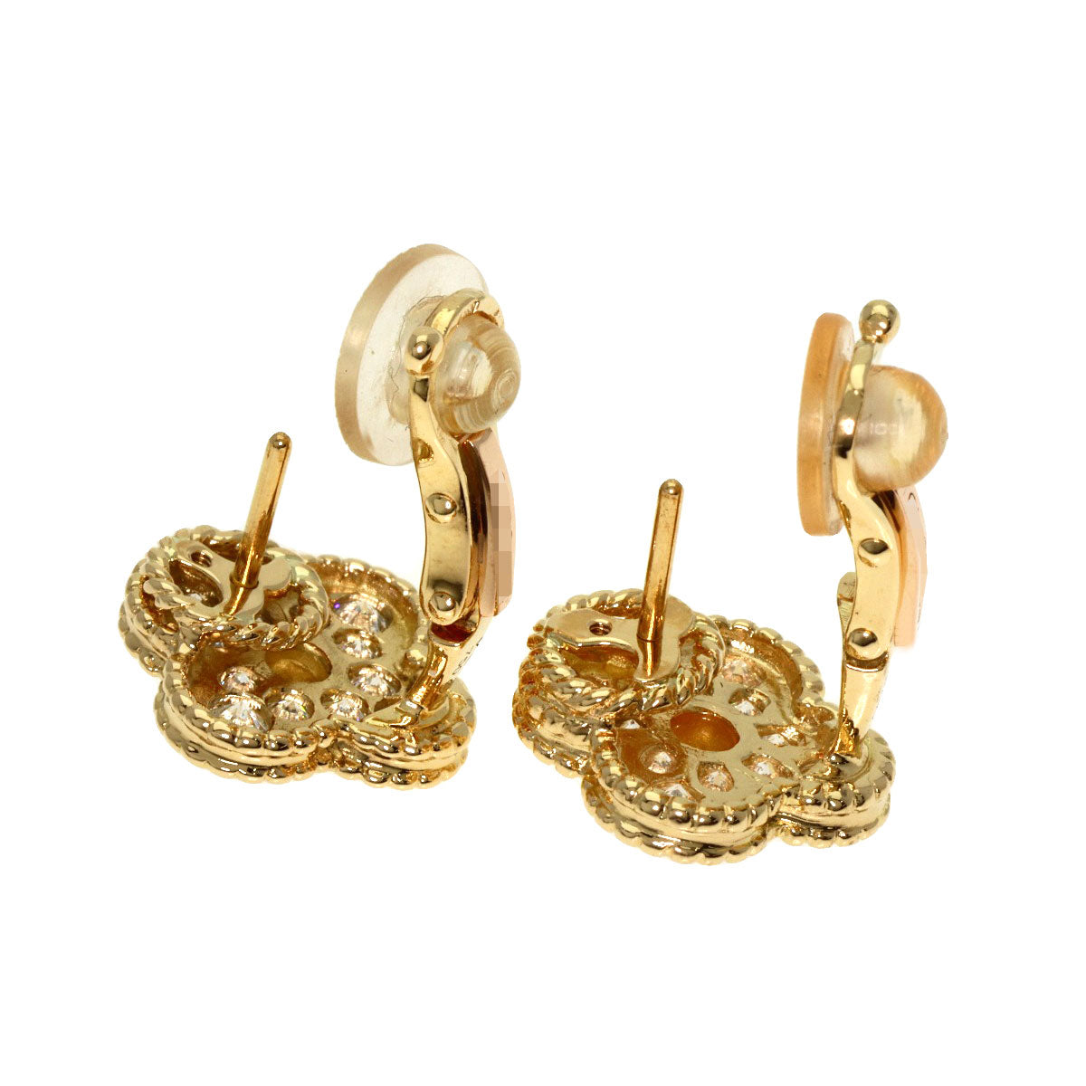 Van Cleef & Arpels Vintage Alhambra Diamond 2WAY earrings Earring K18 Yellow Gold Ladies [Used]