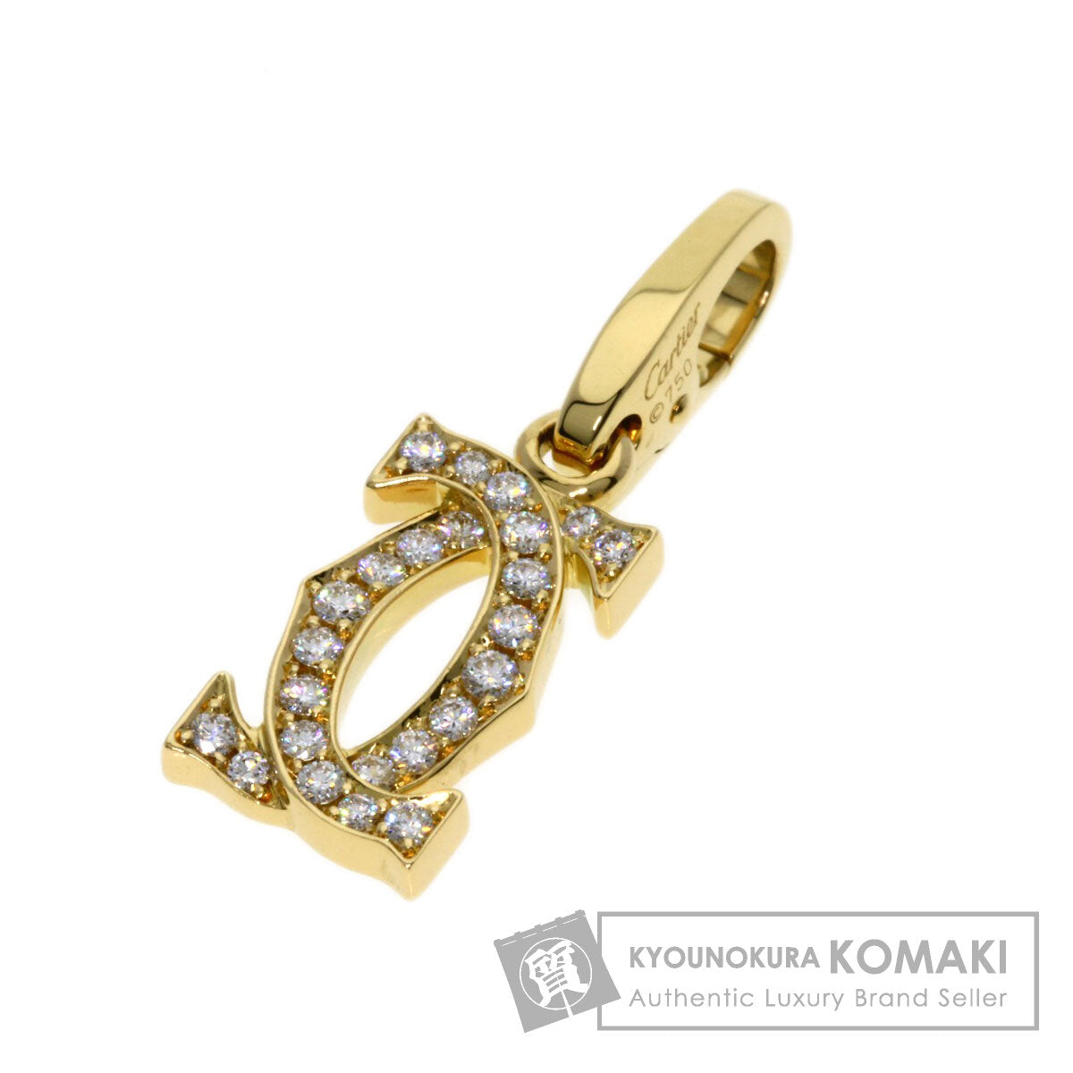 CARTIER   Pendant top 2C diamond charm K18 Yellow Gold Ladies