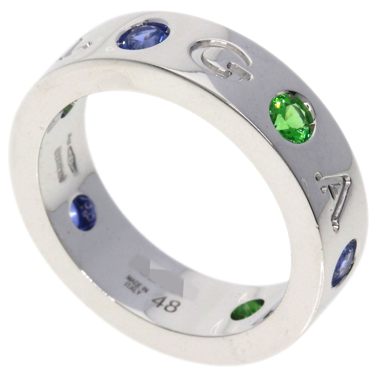 BVLGARI   Ring Roman Sorbet #48 Sapphire Tsavorite K18 White Gold Ladies