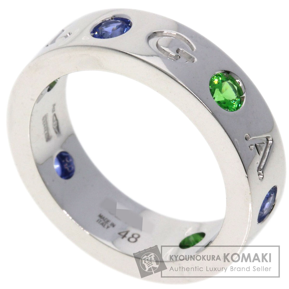 BVLGARI   Ring Roman Sorbet #48 Sapphire Tsavorite K18 White Gold Ladies