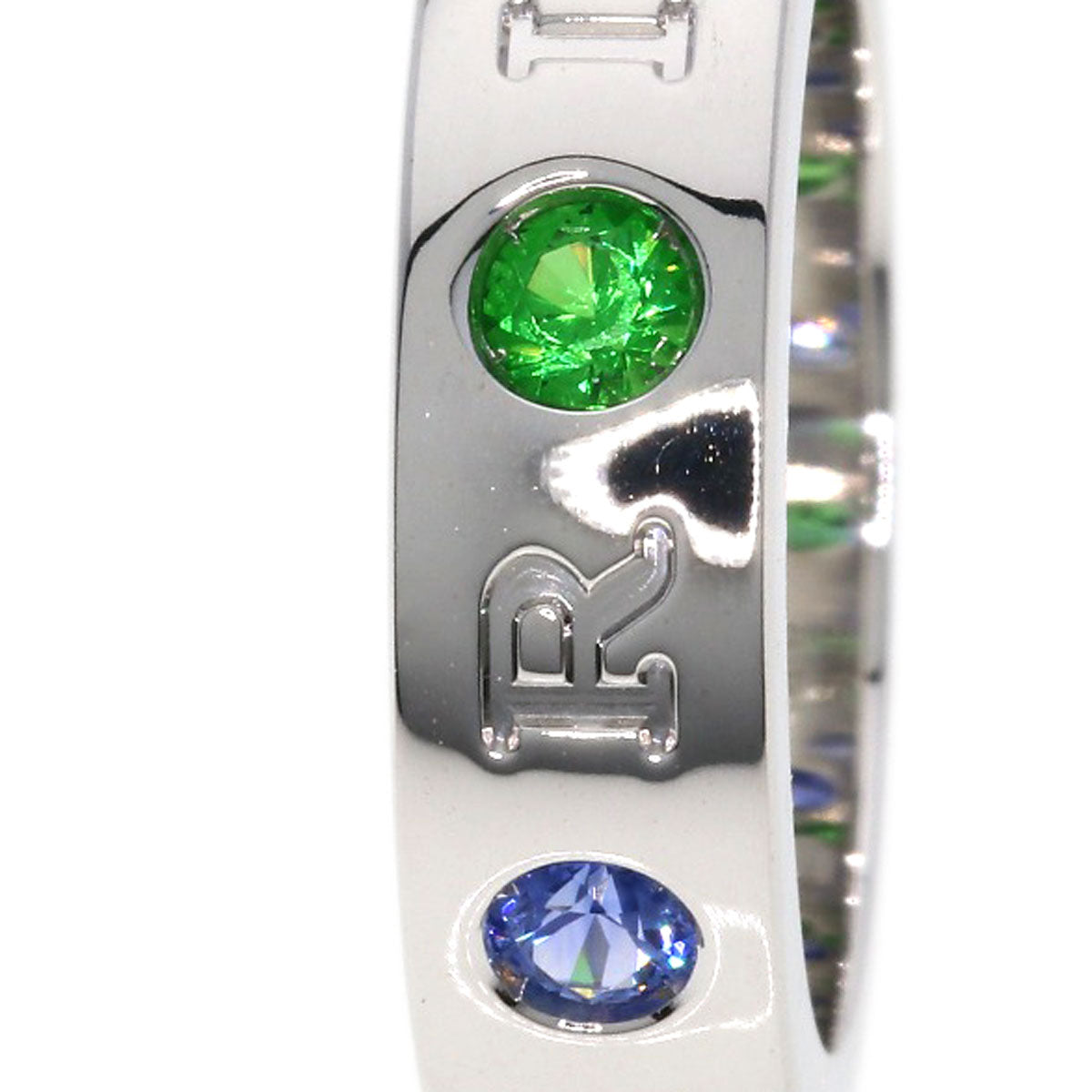 BVLGARI   Ring Roman Sorbet #48 Sapphire Tsavorite K18 White Gold Ladies