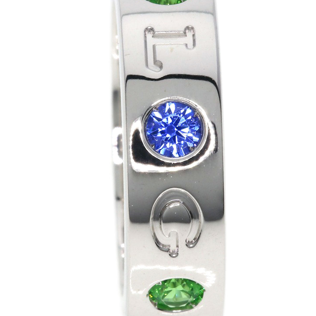 BVLGARI   Ring Roman Sorbet #48 Sapphire Tsavorite K18 White Gold Ladies