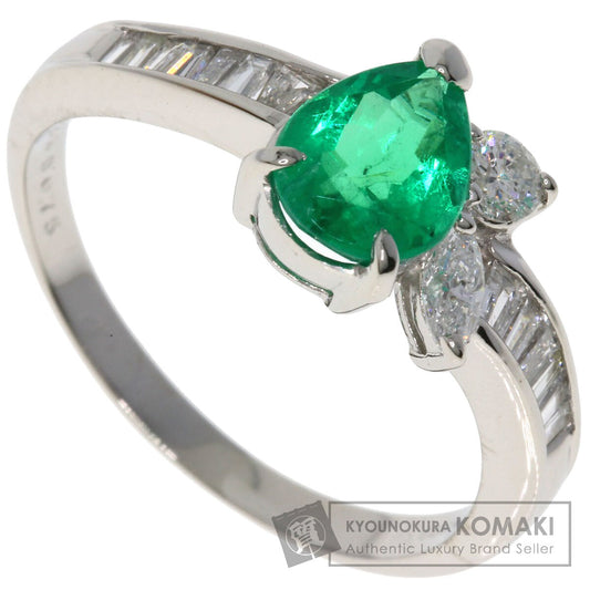 1.23ct Emerald Diamond Ring Platinum PT900  5.6g　Ladies