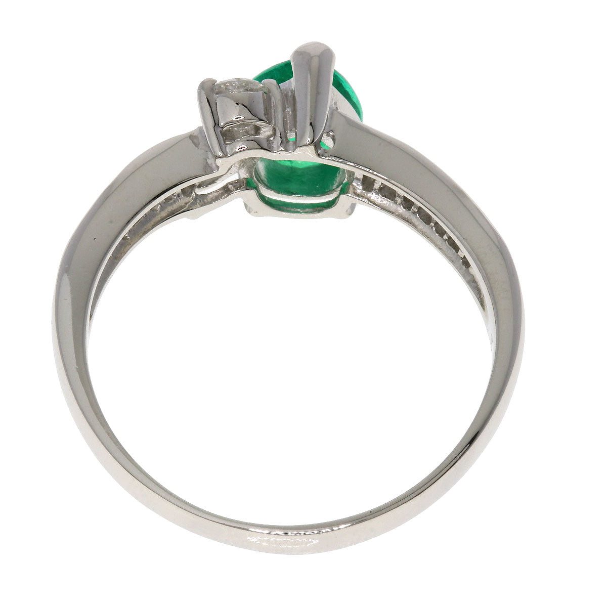 1.23ct Emerald Diamond Ring Platinum PT900  5.6g　Ladies