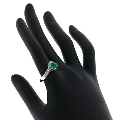 1.23ct Emerald Diamond Ring Platinum PT900  5.6g　Ladies