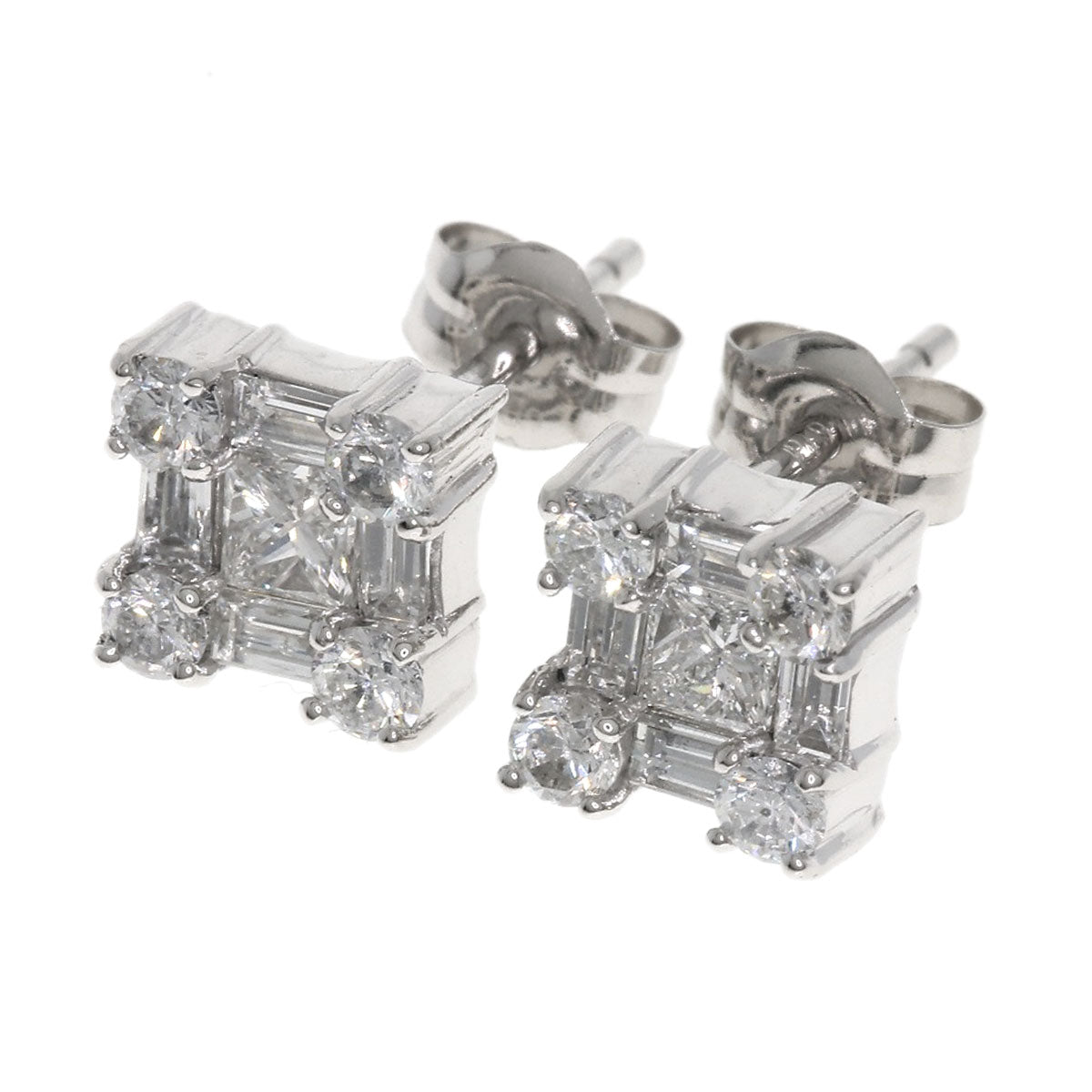 0.35ct Diamond earring Platinum PT900  2.4g　Ladies