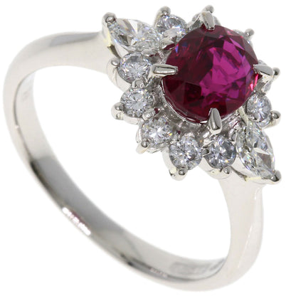 1.45ct Ruby Diamond Ring Platinum PT900  5.5g　Ladies