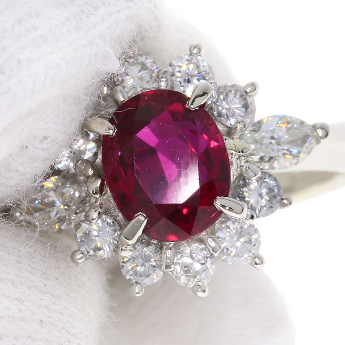 1.45ct Ruby Diamond Ring Platinum PT900  5.5g　Ladies