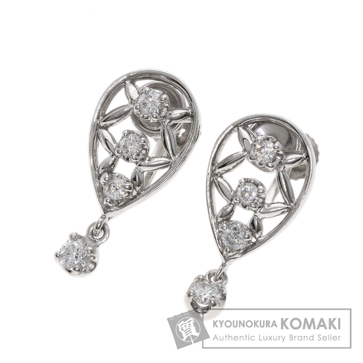 0.15ct Diamond Earring K18 White Gold 3.1g　Ladies