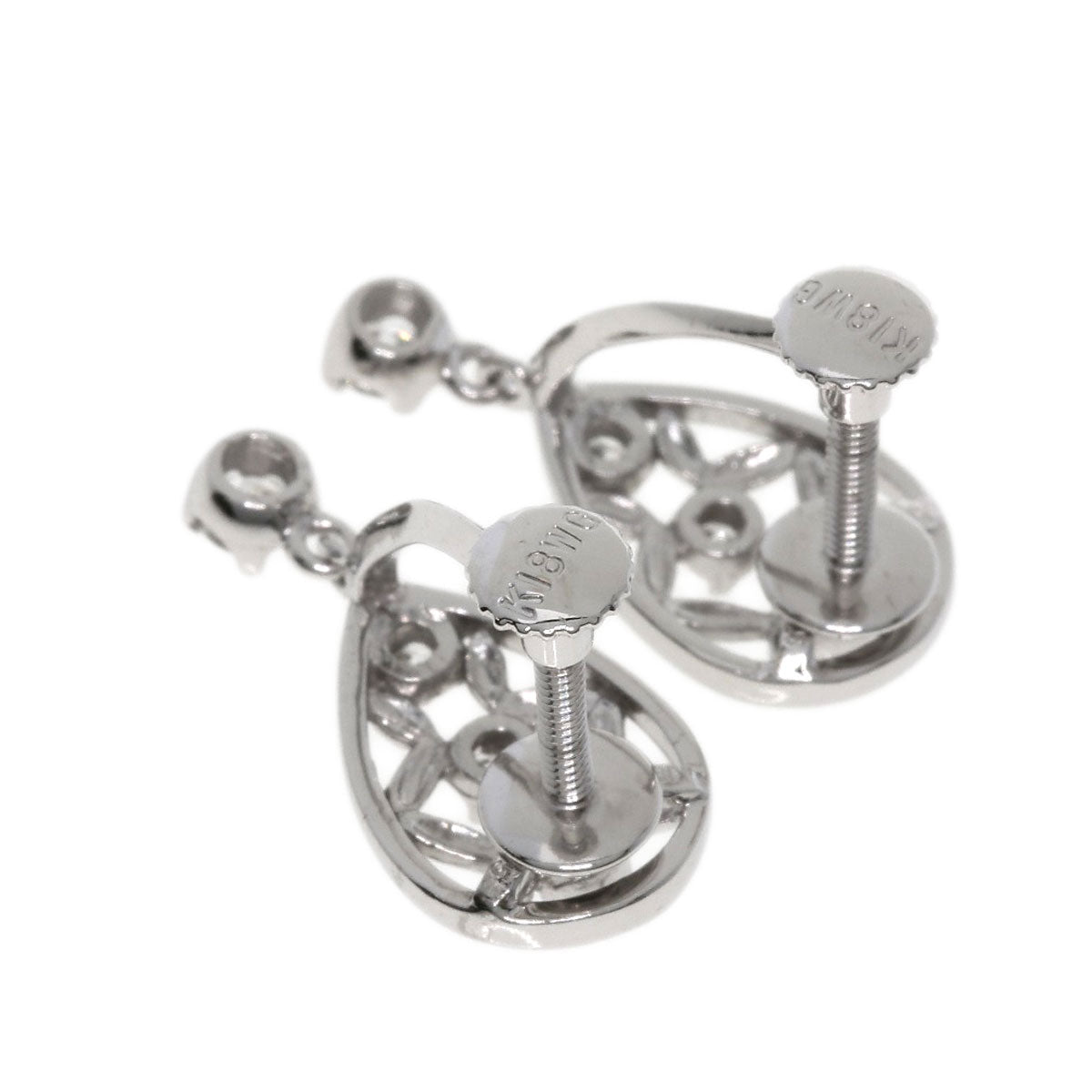 0.15ct Diamond Earring K18 White Gold 3.1g　Ladies