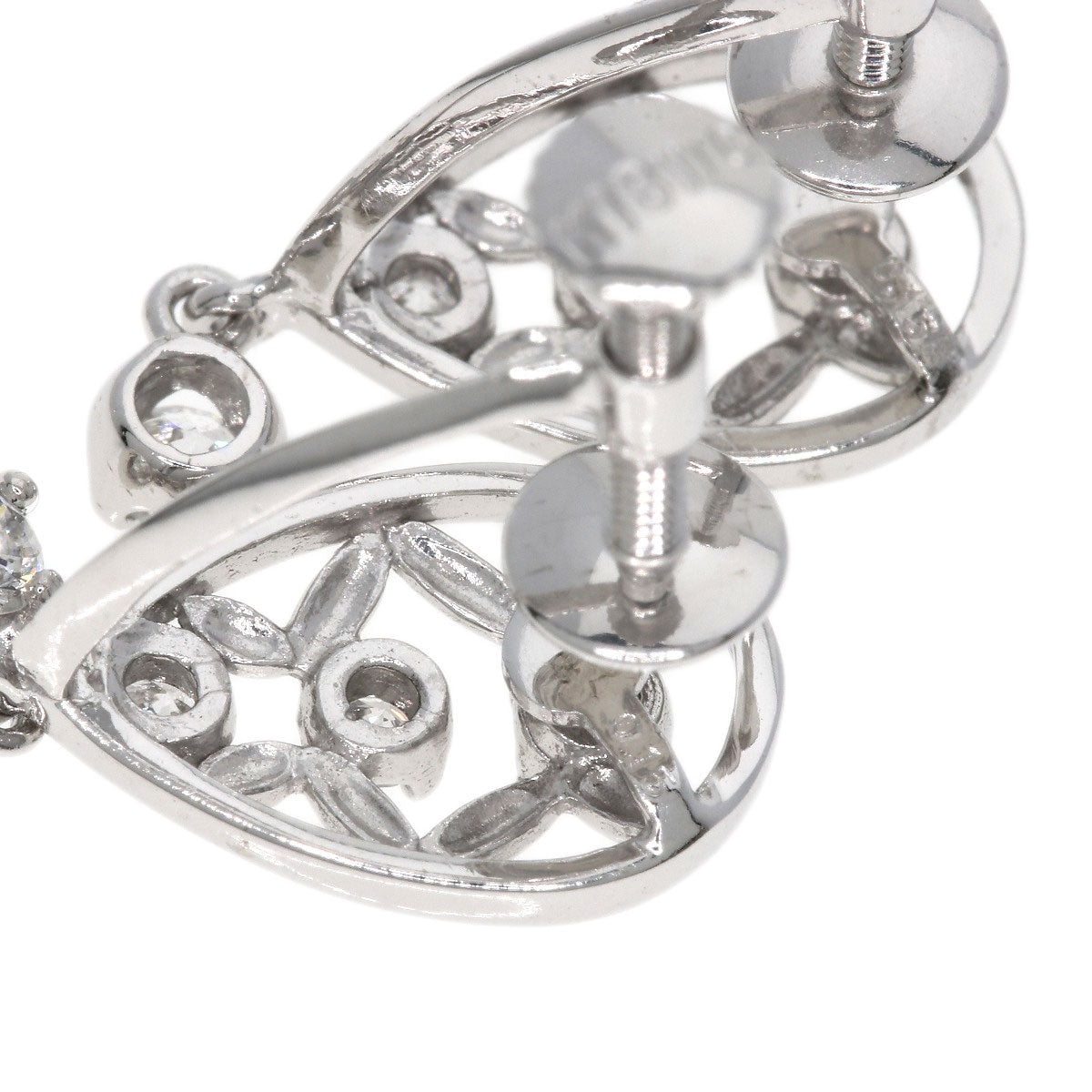 0.15ct Diamond Earring K18 White Gold 3.1g　Ladies