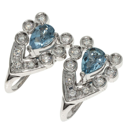 POLA Aquamarine Diamond Earring Platinum PT900 K14WGLadies [Used]