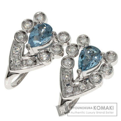 POLA Aquamarine Diamond Earring Platinum PT900 K14WGLadies [Used]