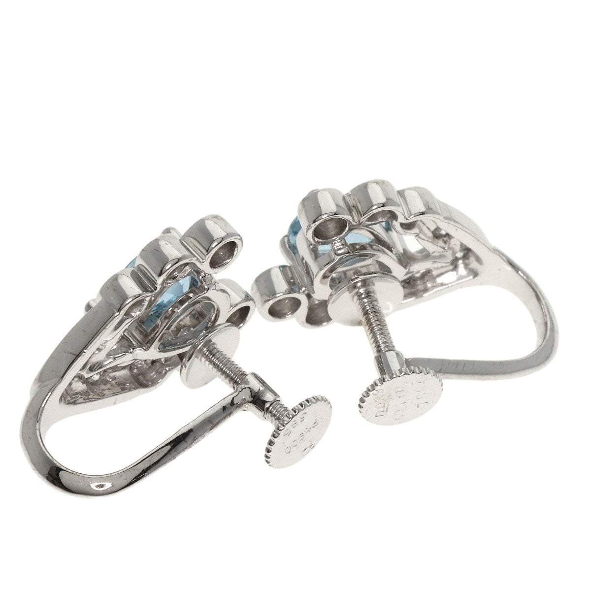 POLA Aquamarine Diamond Earring Platinum PT900 K14WGLadies [Used]