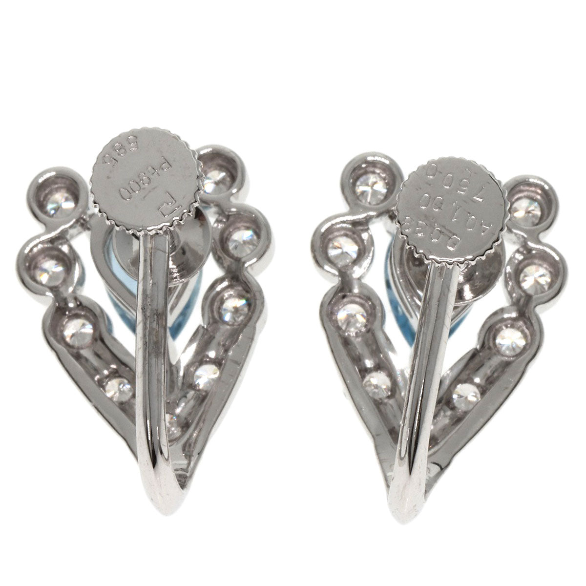 POLA Aquamarine Diamond Earring Platinum PT900 K14WGLadies [Used]