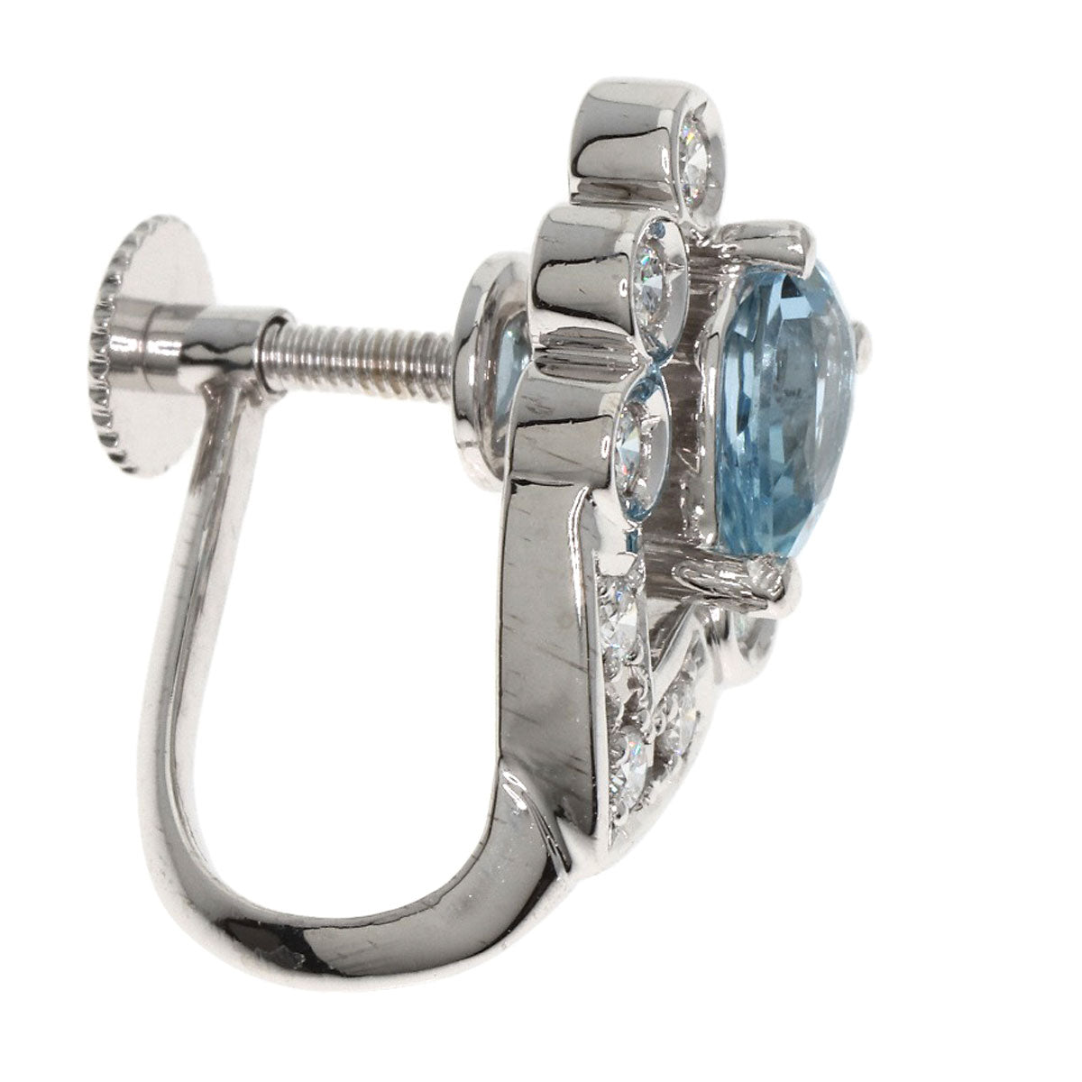 POLA Aquamarine Diamond Earring Platinum PT900 K14WGLadies [Used]
