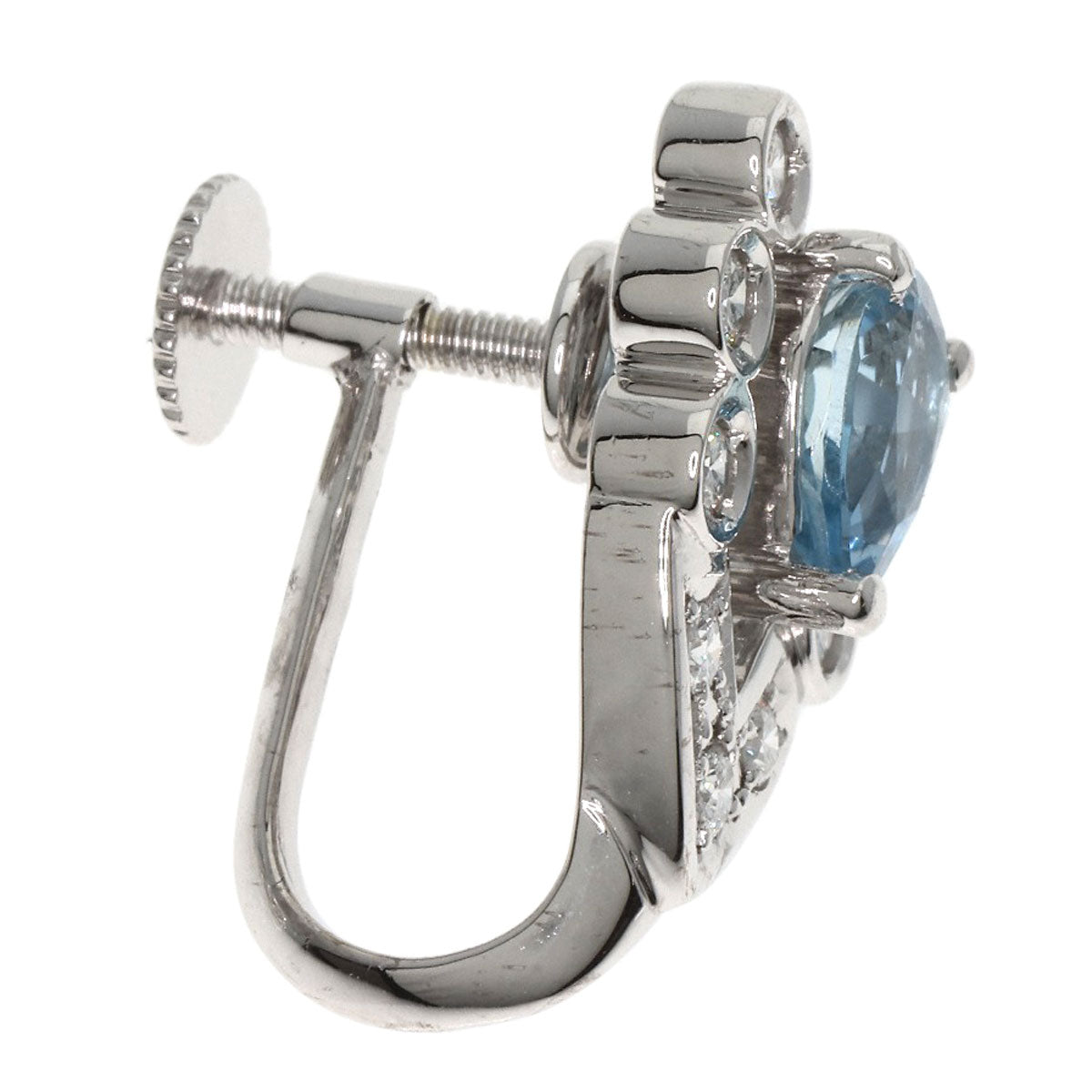 POLA Aquamarine Diamond Earring Platinum PT900 K14WGLadies [Used]