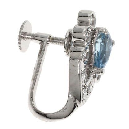 POLA Aquamarine Diamond Earring Platinum PT900 K14WGLadies [Used]