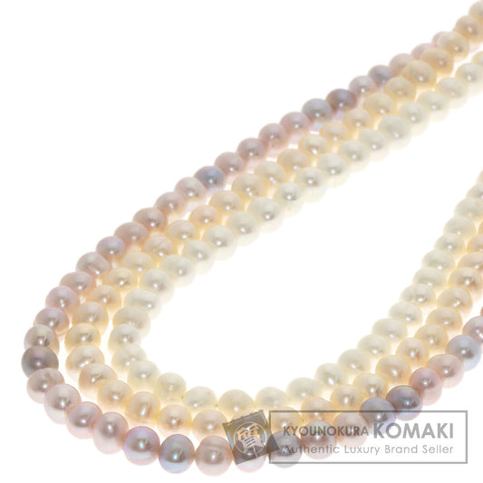 Freshwater Pearl 3 rows Necklace Metal 61.6g　Ladies