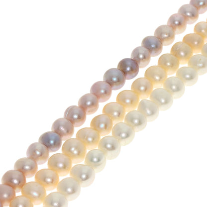Freshwater Pearl 3 rows Necklace Metal 61.6g　Ladies