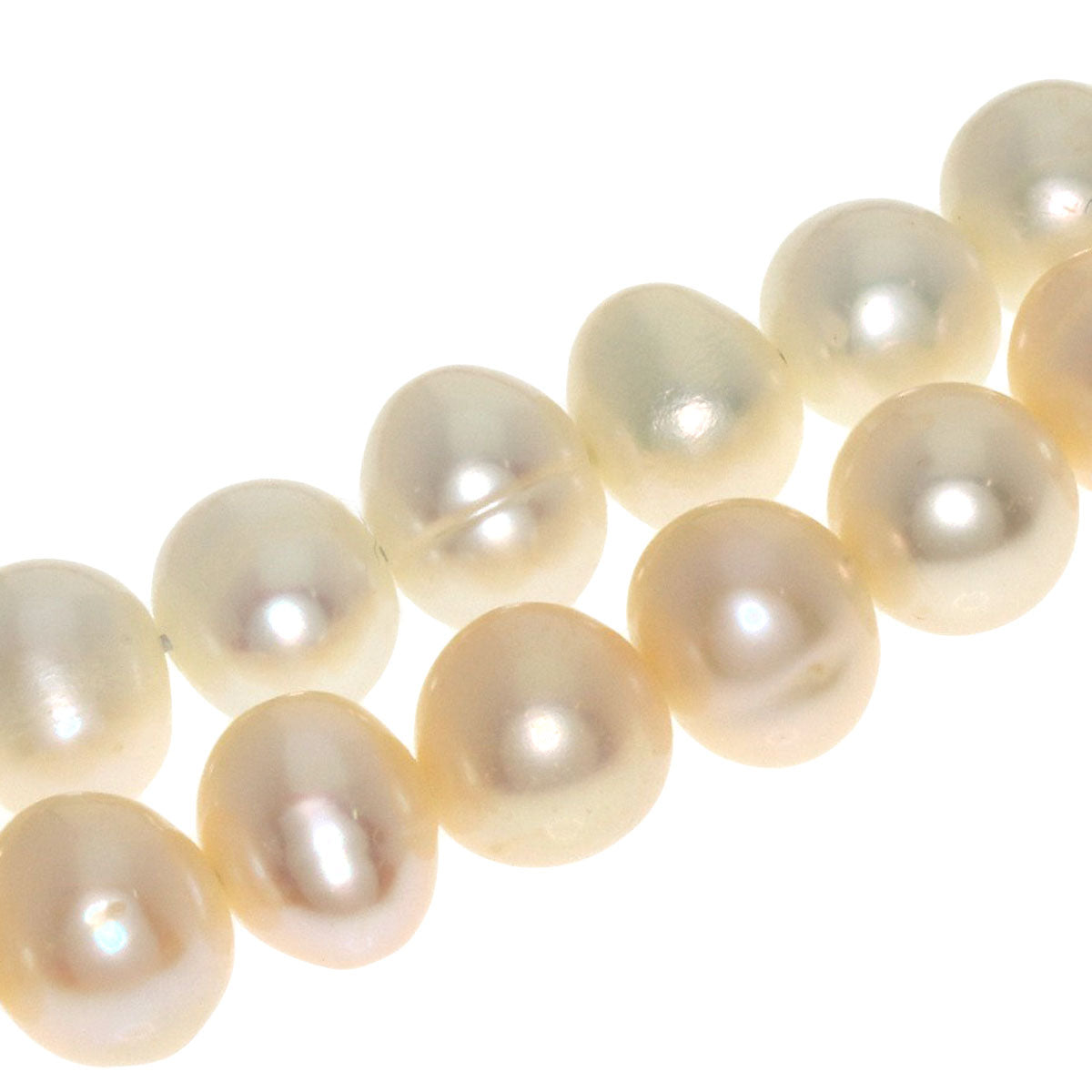 Freshwater Pearl 3 rows Necklace Metal 61.6g　Ladies