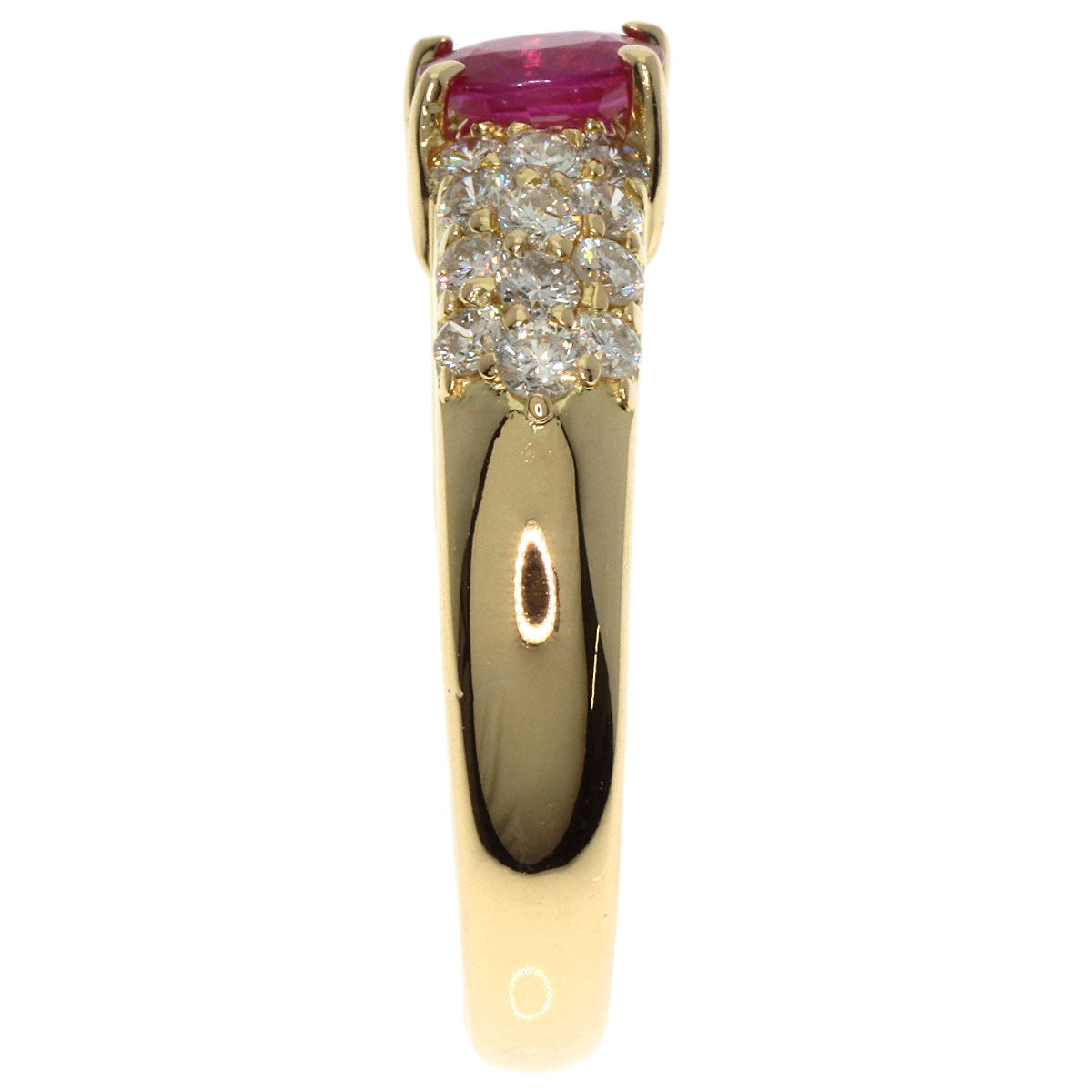 0.61ct Ruby Diamond Ring K18 Yellow Gold  6.7g　Ladies