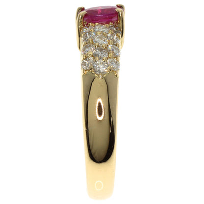 0.61ct Ruby Diamond Ring K18 Yellow Gold  6.7g　Ladies