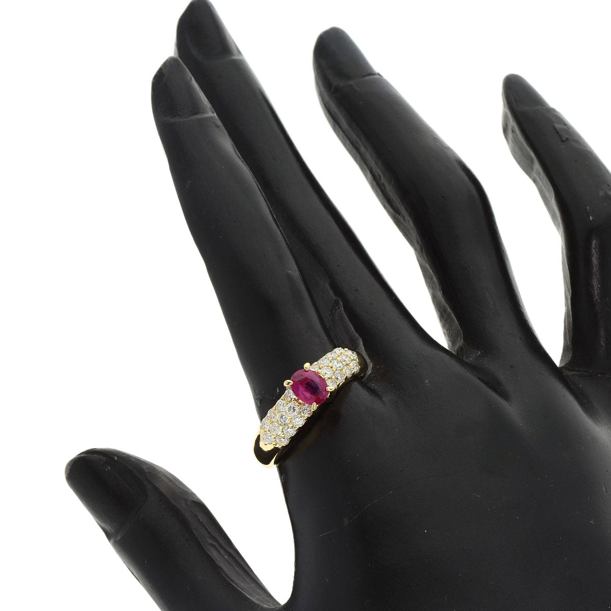 0.61ct Ruby Diamond Ring K18 Yellow Gold  6.7g　Ladies