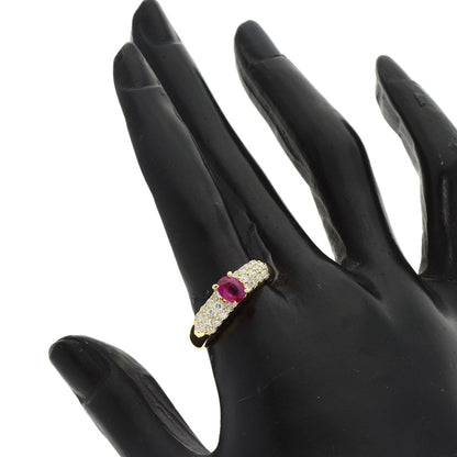 0.61ct Ruby Diamond Ring K18 Yellow Gold  6.7g　Ladies