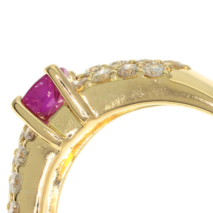 0.61ct Ruby Diamond Ring K18 Yellow Gold  6.7g　Ladies