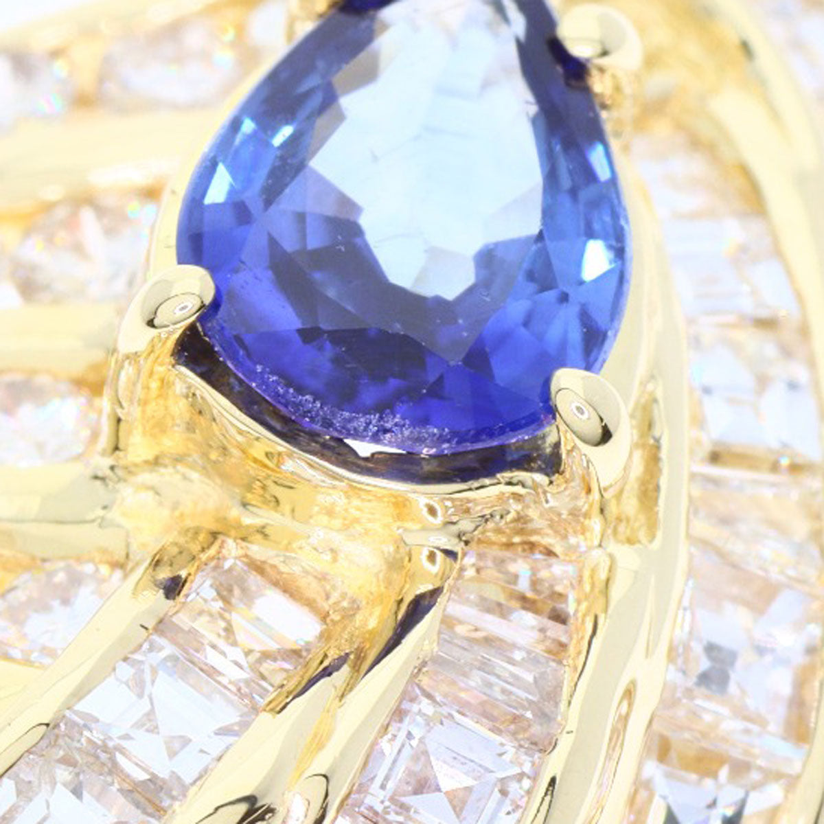 1.02ct Sapphire Diamond Ring K18 Yellow Gold  8.2g　Ladies