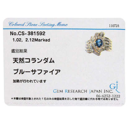 1.02ct Sapphire Diamond Ring K18 Yellow Gold  8.2g　Ladies