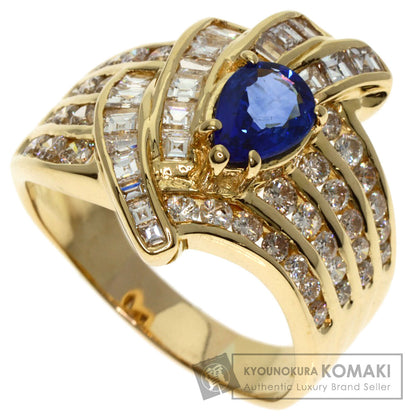 1.02ct Sapphire Diamond Ring K18 Yellow Gold  8.2g　Ladies