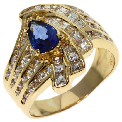 1.02ct Sapphire Diamond Ring K18 Yellow Gold  8.2g　Ladies