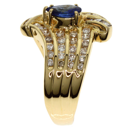 1.02ct Sapphire Diamond Ring K18 Yellow Gold  8.2g　Ladies