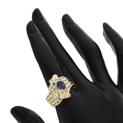 1.02ct Sapphire Diamond Ring K18 Yellow Gold  8.2g　Ladies