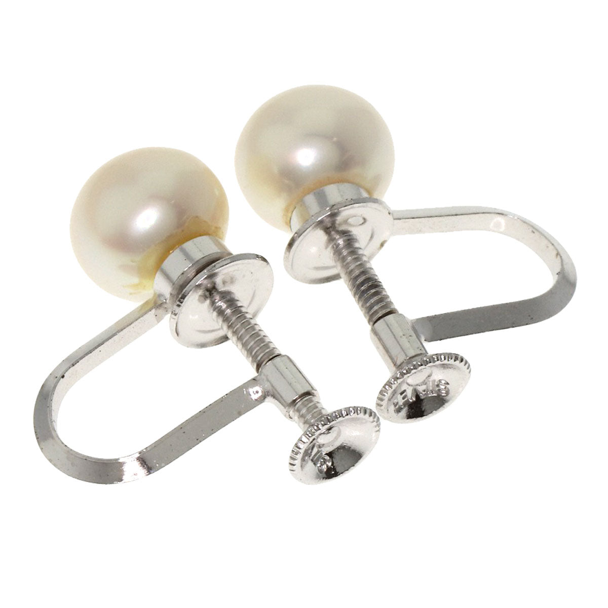 Freshwater Pearl Earrings (2-piece set) Necklace Silver 38g　Ladies