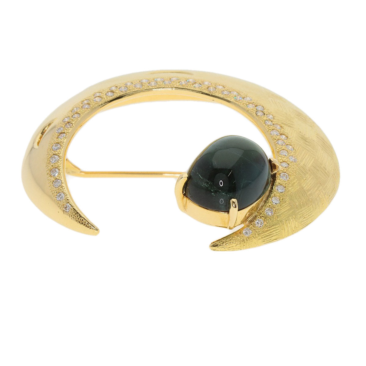 9.65ct Blue Tourmaline Diamond Brooch K18 Yellow Gold  30g　Ladies
