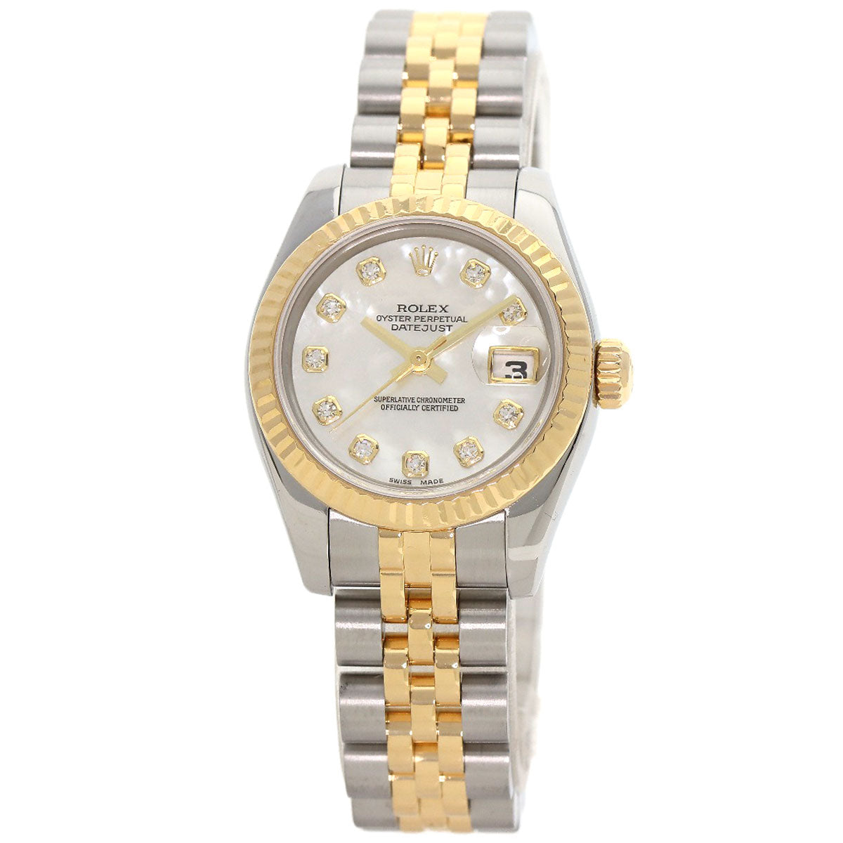 ROLEX DATEJUST 10P Diamond Watches 179173NG Stainless Steel/SSxK18YG Ladies