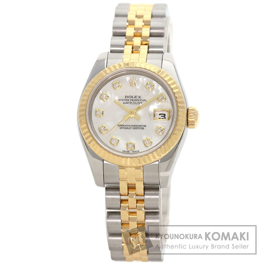 ROLEX DATEJUST 10P Diamond Watches 179173NG Stainless Steel/SSxK18YG Ladies