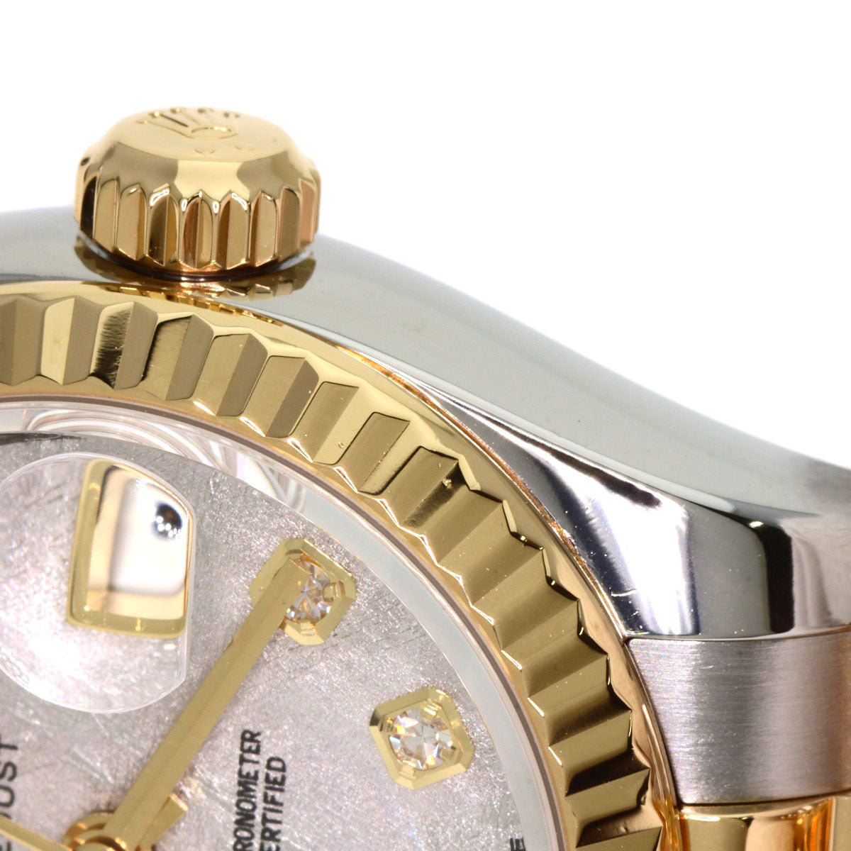 ROLEX Datejust 10P Diamond Meteorite Watches 179173G Stainless Steel/SSxK18YG Ladies