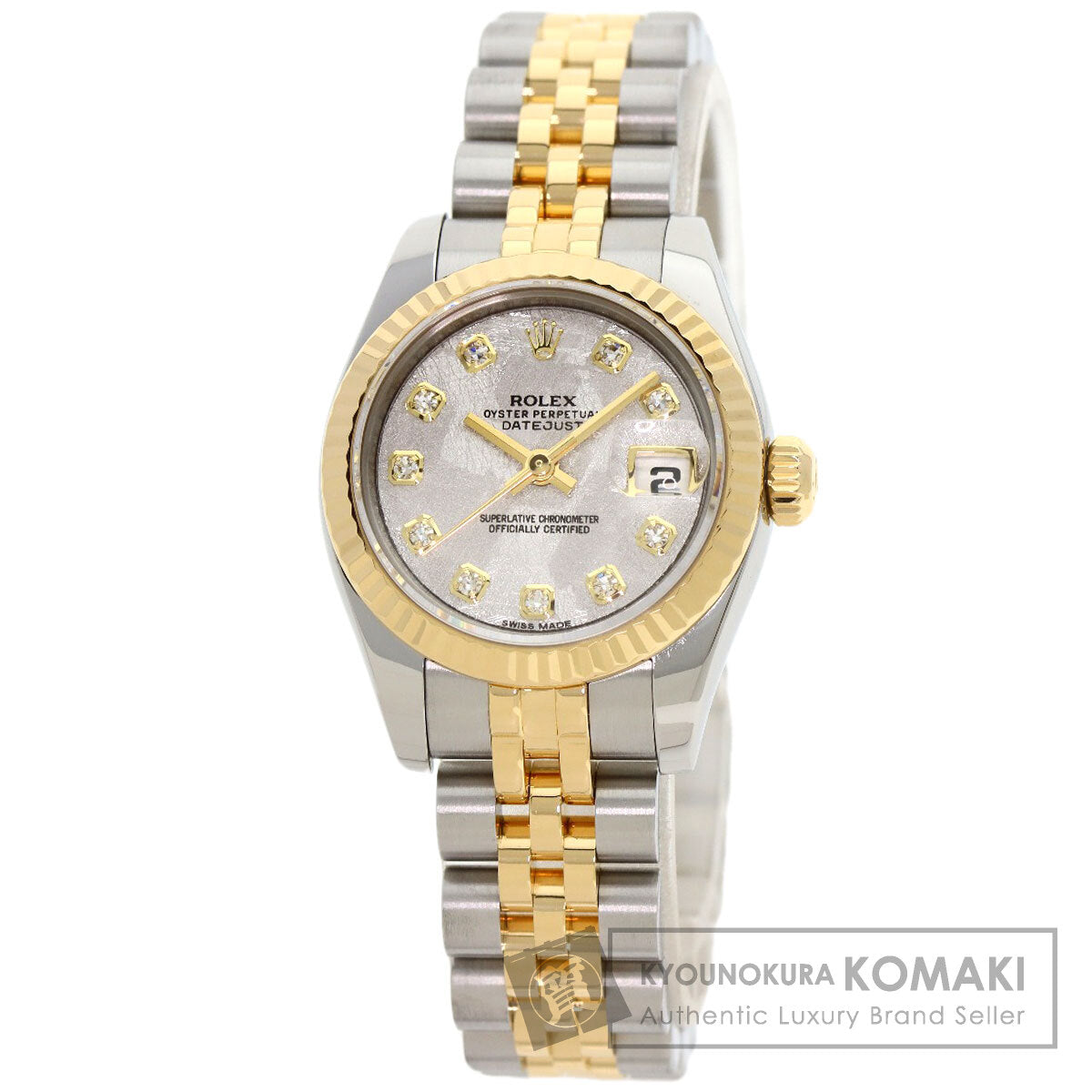 ROLEX Datejust 10P Diamond Meteorite Watches 179173G Stainless Steel/SSxK18YG Ladies