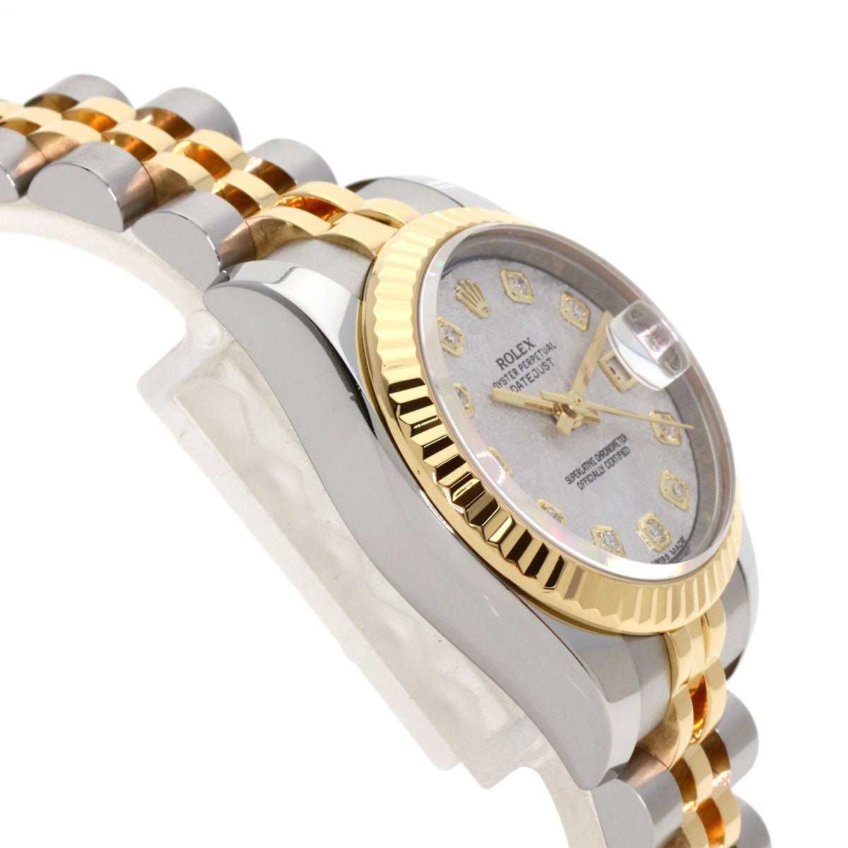 ROLEX Datejust 10P Diamond Meteorite Watches 179173G Stainless Steel/SSxK18YG Ladies