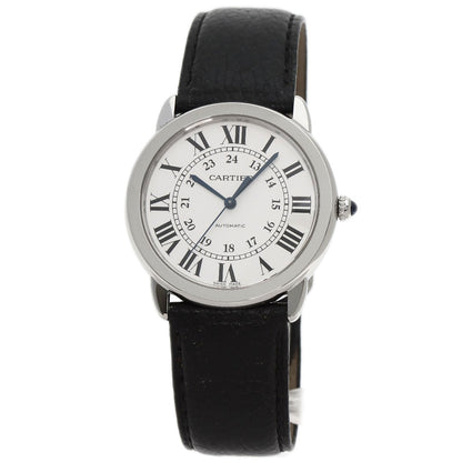 CARTIER Ronde Solo 1.4" de Cartier Watches WSRN0021 Stainless Steel/Leather mens