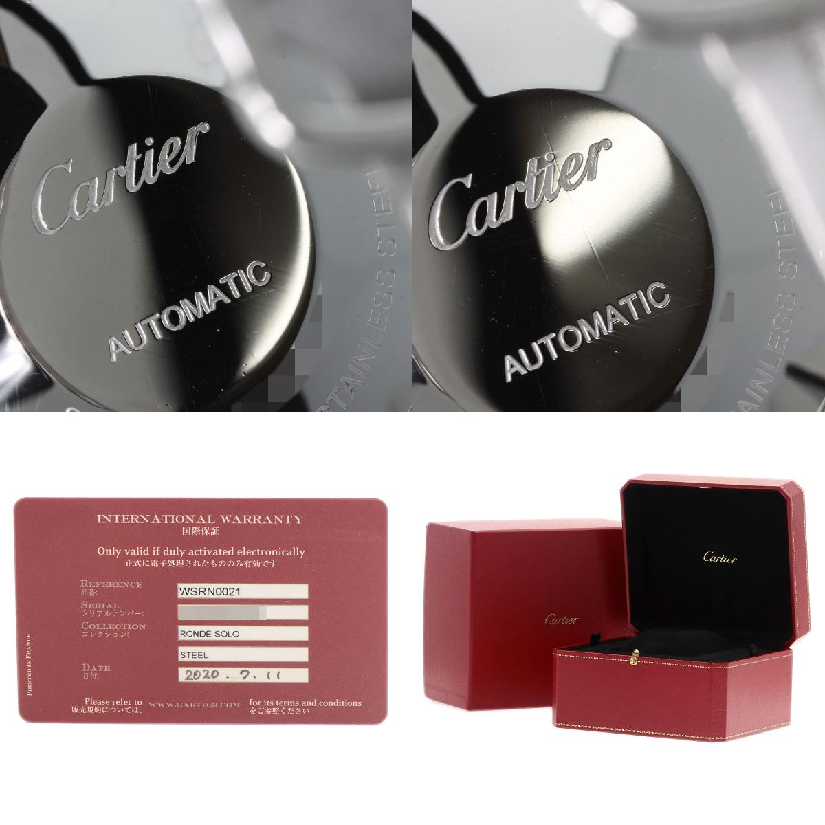 CARTIER Ronde Solo 1.4" de Cartier Watches WSRN0021 Stainless Steel/Leather mens