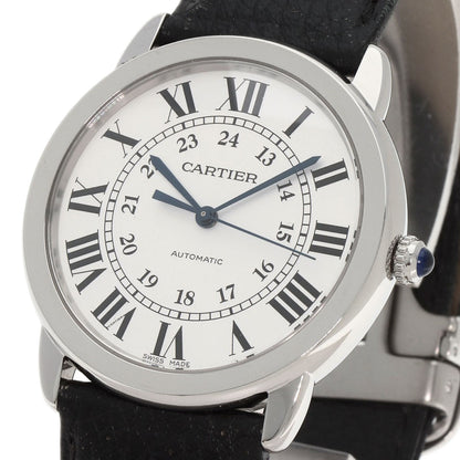 CARTIER Ronde Solo 1.4" de Cartier Watches WSRN0021 Stainless Steel/Leather mens