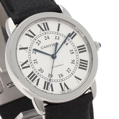 CARTIER Ronde Solo 1.4" de Cartier Watches WSRN0021 Stainless Steel/Leather mens